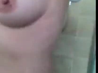 Hairy pussy brunette fucks her toys in the bathroom - webcam