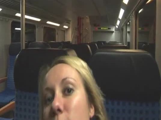 Public amateur - blond sex in train